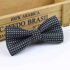 Boys Black Polka Dot Bow Tie with Adjustable Strap